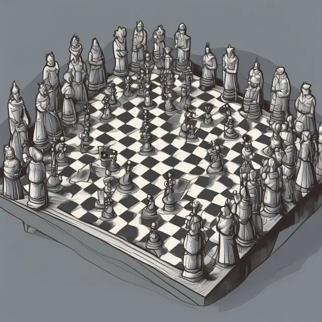 Players controlling various chess pieces symbolize companies wielding market power in their respective industries