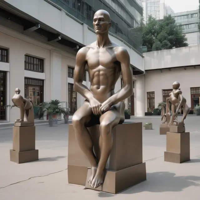 Monopsonist depicted as a skilled sculptor controlling market dynamics with power and influence over suppliers