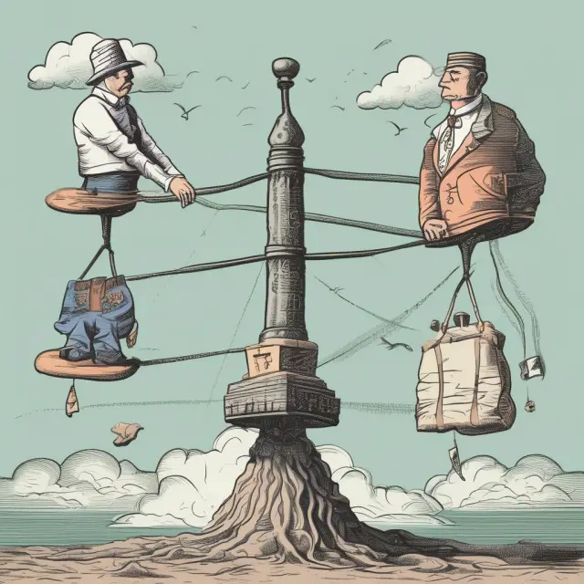 An intriguing scene of banks, corporations, and mutual funds interacting with short-term securities to maintain balance between liquidity, yields, and risks.