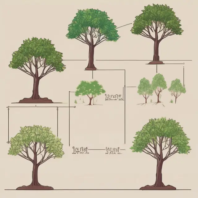 Visual representation of market capitalization levels - small caps as young trees, mid-caps as mature trees, and large caps as grand old trees.