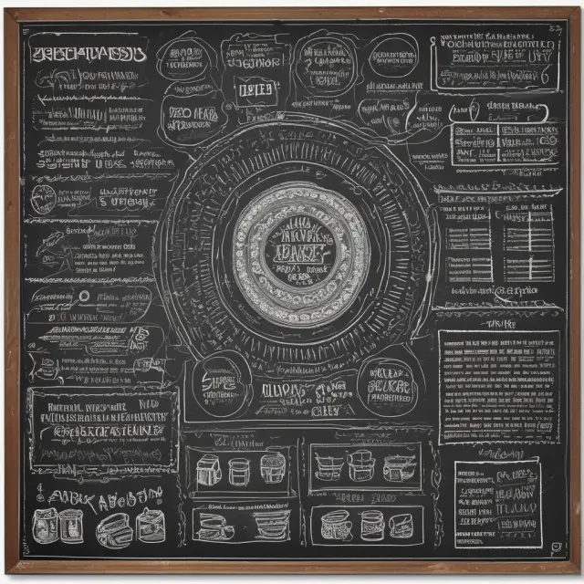 Market Basket Analysis: A grocer deciphers consumer behavior from patterns on a chalkboard, revealing insights into purchasing trends and location optimization