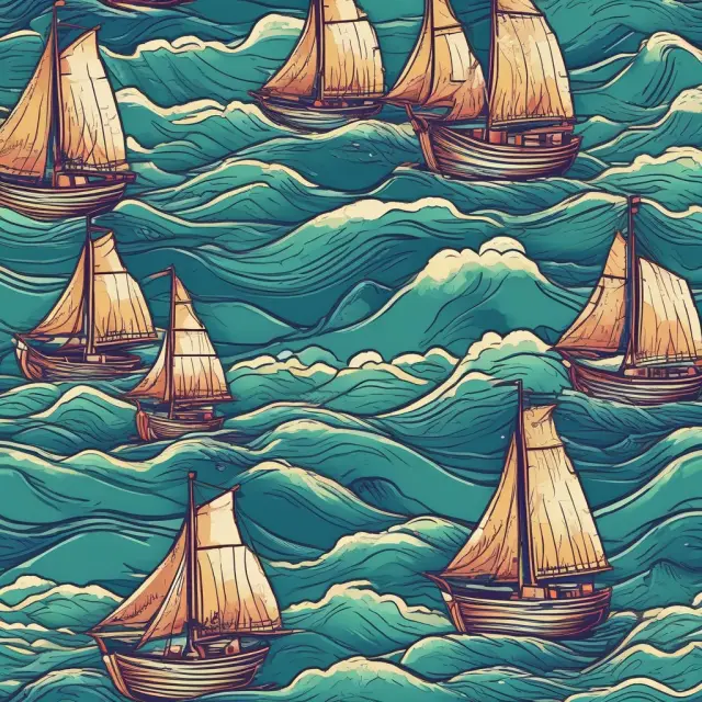 Institutional investor navigating market depth and breadth represented by an ocean with waves of advancing or declining stocks.