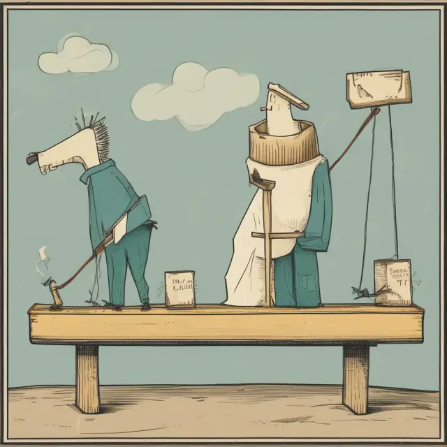 A seesaw with advancing and declining securities balancing the market breadth indicators