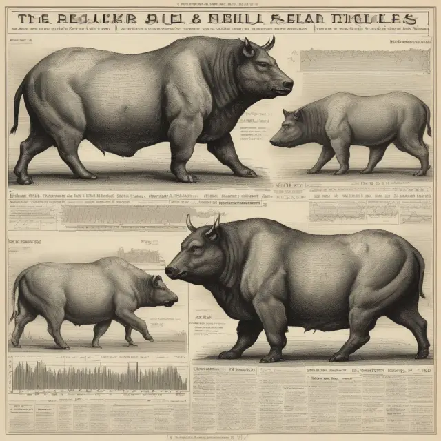 Visualization of bull and bear market cycles through historical events such as the Great Depression and the tech bubble.