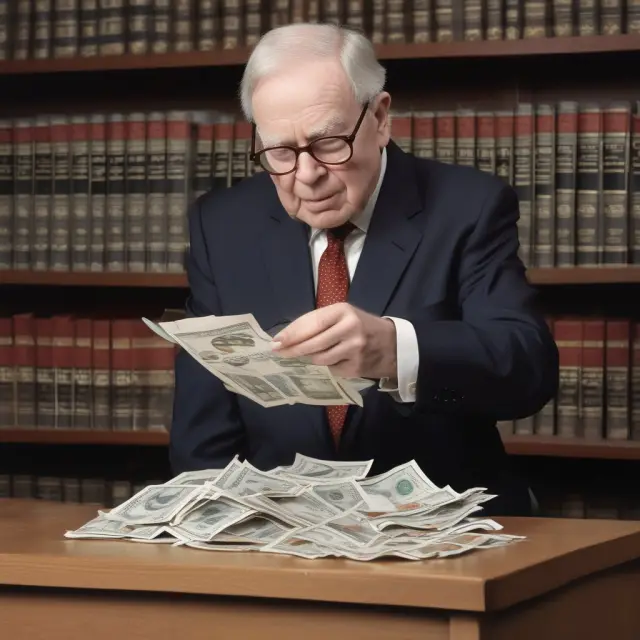 Warren Buffett comparing stock market capitalization to GDP with an oversized apple and a GDP basket, illustrating the Buffett Indicator