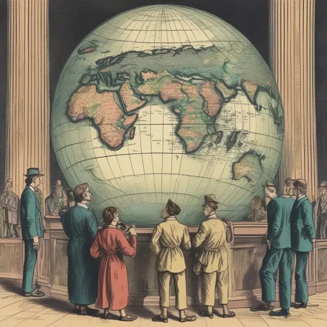 Gigantic stock market figures compared to a globe illustrating market capitalization-to-GDP ratio