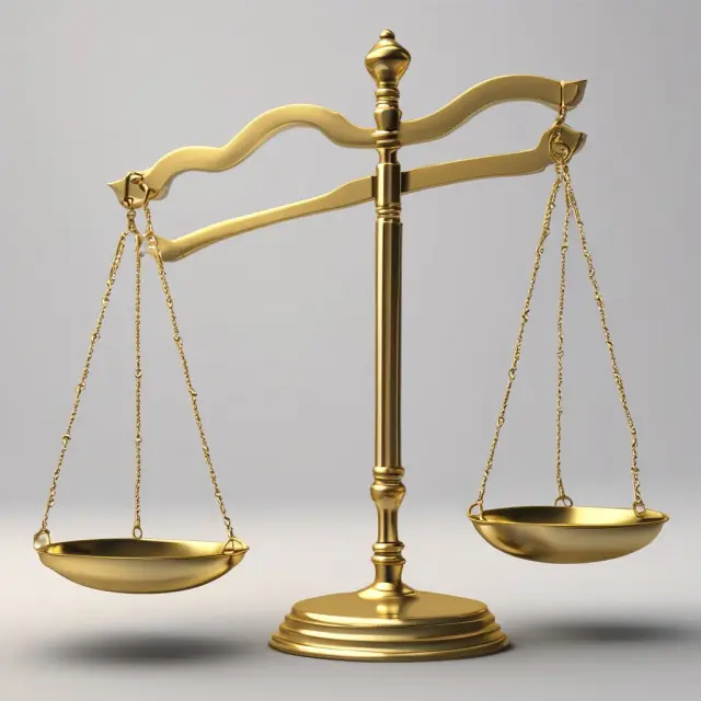 Golden scale with stocks (represented by weights) on one side, GDP (dollars) on the other, balancing market valuation