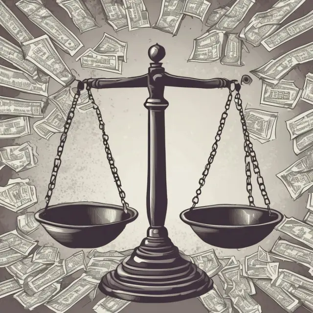 Scales with share prices represent a company