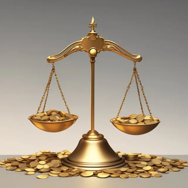 Golden coins on a set of scales illustrating market capitalization calculation and importance
