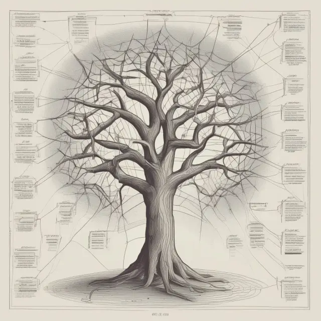 Deep market visualized as a complex network of buy and sell orders interconnected through the order book tree, emphasizing its role in trading liquidity and risk management
