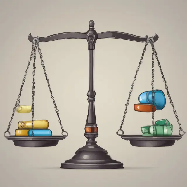 An image of three different-sized scales representing high, medium, and low market exposure levels.