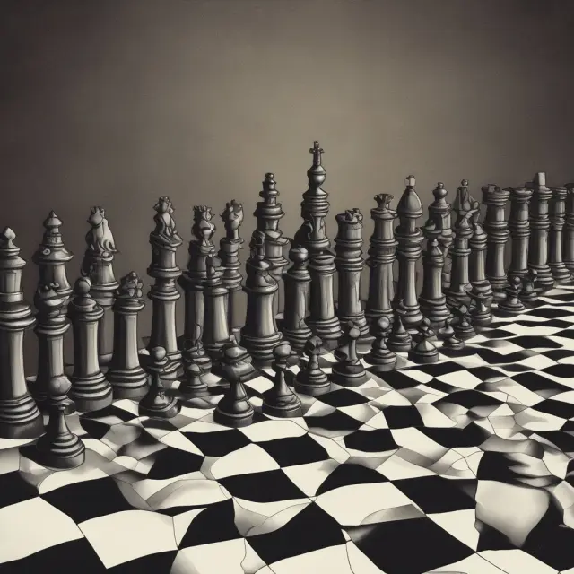 Government chess pieces representing regulations, subsidies, and taxes on a checkered market failure board, illustrating their roles in addressing imbalances