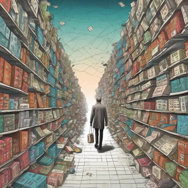 An institutional investor bravely navigating a turbulent sea of market forces, personified by externalities, information asymmetry, monopolies, and public goods.