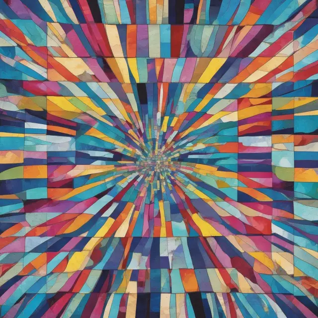 An intricate mosaic depicting various media types including television, radio, print, and digital platforms converging as one cohesive marketing campaign.