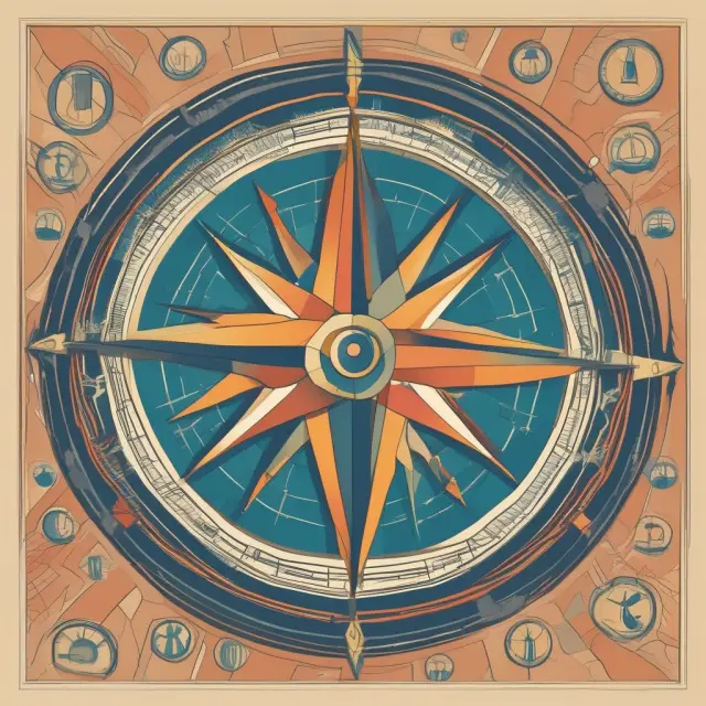 A marketing compass symbolizing SMART KPIs helps businesses navigate their growth journey.