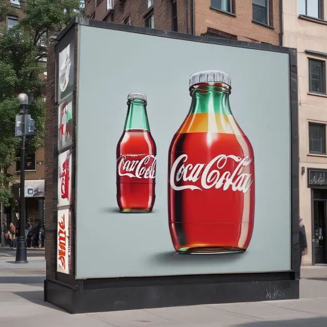 A vibrant canvas displaying Apple, Coca-Cola, and Nike logos, symbolizing their impactful marketing strategies: innovation, shared happiness, and individual empowerment.
