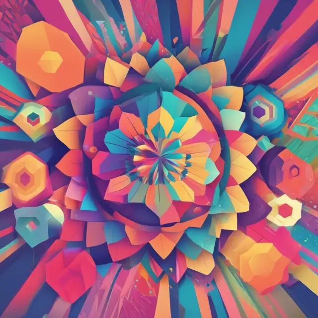 A kaleidoscope reflecting marketing metrics, showcasing descriptive, diagnostic, and predictive analytics for measuring campaign success