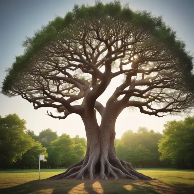 An ancient tree bursting with ethical marketing strategies, modern trends, and essential components for institutional investors