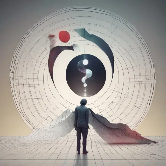 Market neutral strategy represented by Yin-yang scales balancing market risk and potential returns