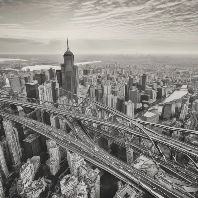 A sturdy bridge connecting risk and return, symbolizing the market risk premium