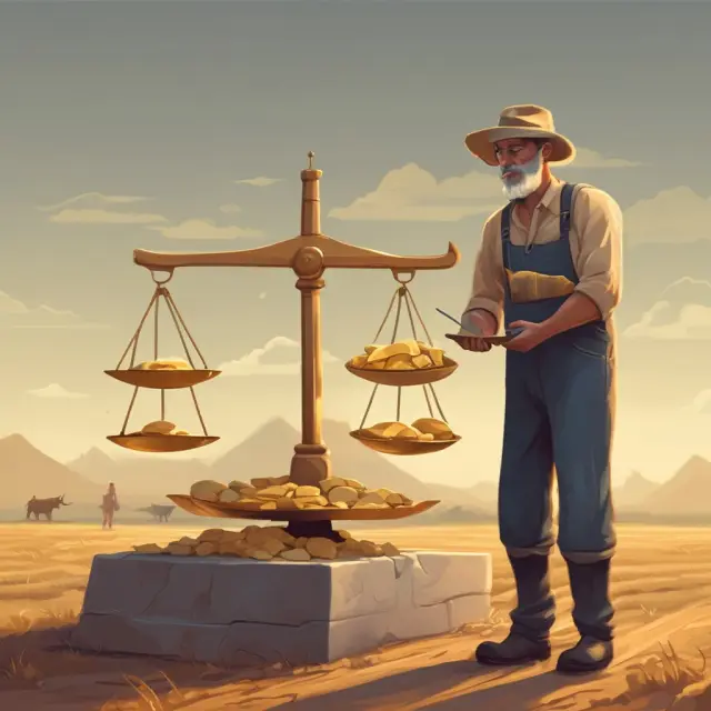Golden scales balancing mutual fund units and futures contracts to represent daily mark-to-market valuations in investing.