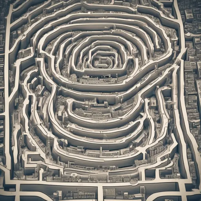 Visual representation of current market prices influencing assets needing mark-to-market accounting. Financial maze with markers indicating MTM assets.