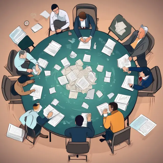 Investor at a table, skillfully navigating the complexities of markups through education and negotiation with broker-dealers and market data