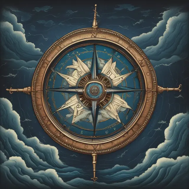 A calm hand holding a golden compass navigating the rough seas of martial law declarations, symbolizing careful decision-making and adherence to legal frameworks