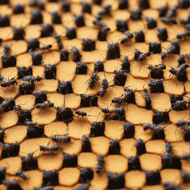 Workers producing honey in beehive, symbolizing labor and surplus value exploited by the bee queen, representing capitalists