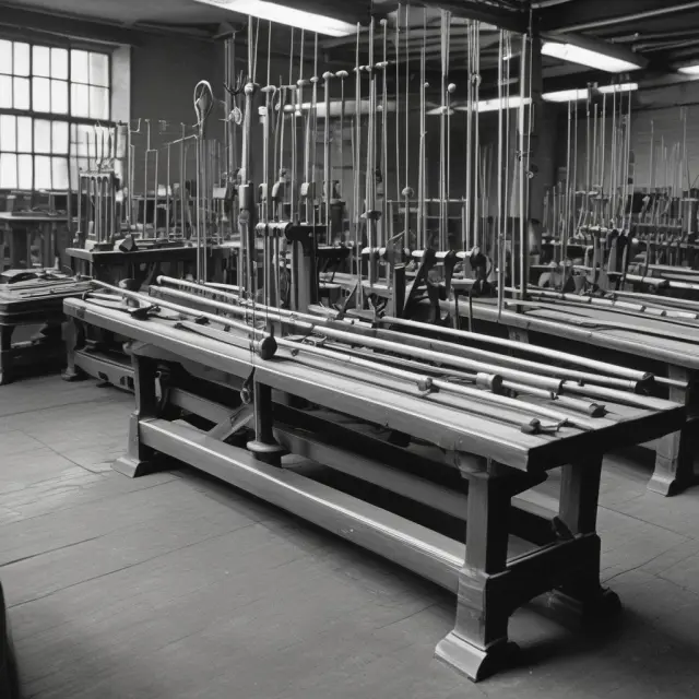 An image of a hammer and loom clashing in a factory setting. Marx
