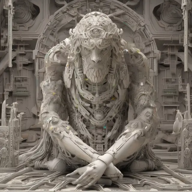 An intricately woven tapestry showcasing AI, 3D printing, collaboration, and a diverse range of industries coming together to create the future of mass customization