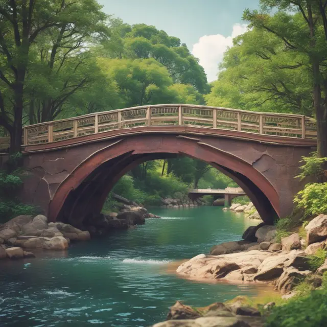 An MPA degree symbolized by a sturdy wooden bridge, connecting students to diverse career paths in public service, nonprofits, and government organizations