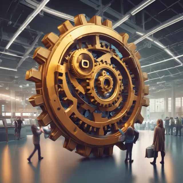 An intricate, mechanical representation of Mastercard