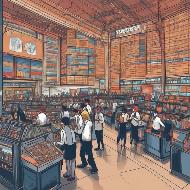 Regulators overseeing order matching algorithms in a bustling financial market, ensuring fairness and integrity