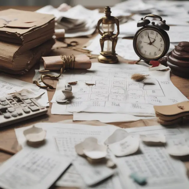 Taxpayer diligently documenting time spent on income-generating activities with an hourglass and calendar.