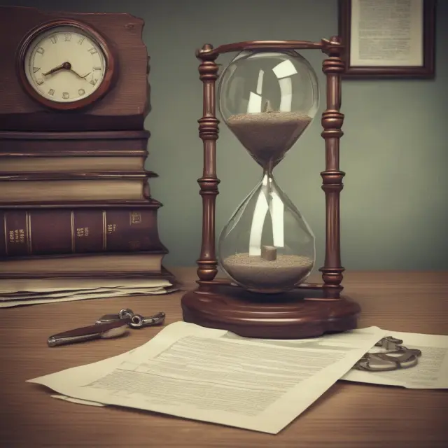 An hourglass represents short-term liabilities, with long-term assets forming a backdrop