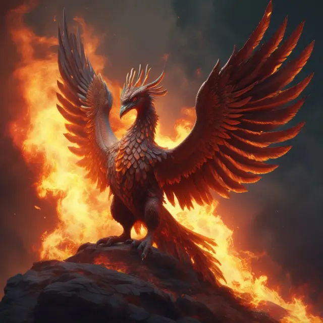 A phoenix in flames, representing the Maximum Foreseeable Loss concept in insurance underwriting