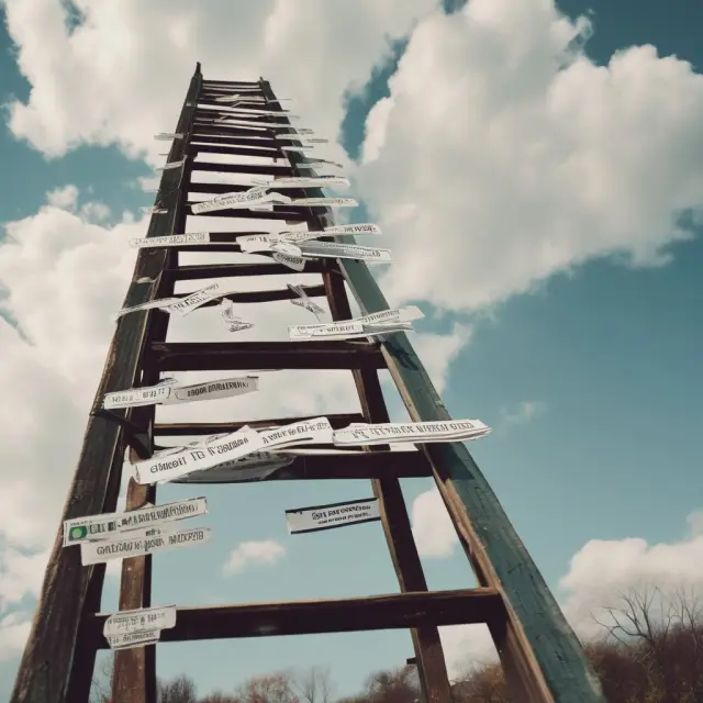 Image of a ladder with various government-sponsored loan labels climbing upwards, symbolizing access to higher loan amounts for homebuying