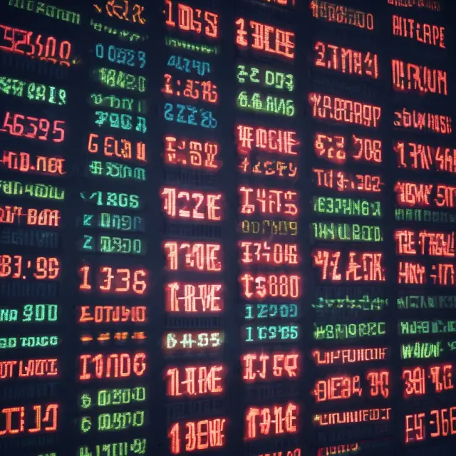 Visual representation of max pain theory with dynamic strike prices influencing a stock ticker.