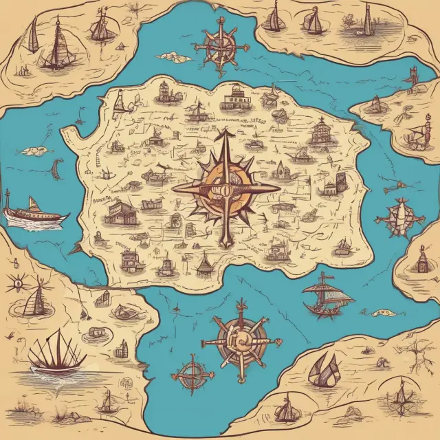 A treasure map illustrating the benefits of an MBA degree, leading to career advancement and increased salary