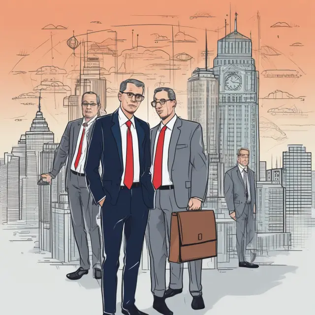An investor examines a collateralized mortgage obligation (CMO) structure, guided by rating agency representatives. They discuss risk management strategies in the background.