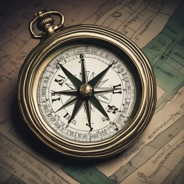 A compass with the McClellan Oscillator as its needle, sailing through stock exchange trends and identifying potential market shifts