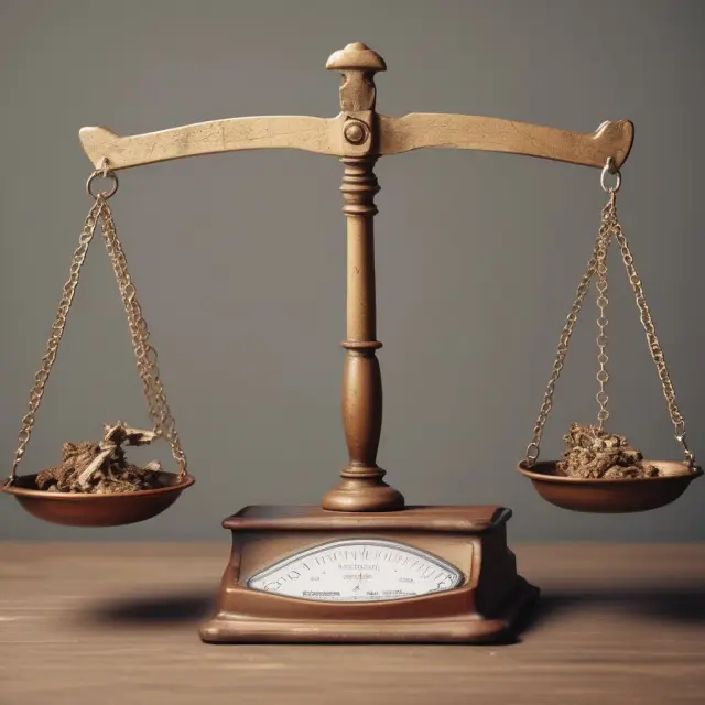 Two balance scales tipping one against the other, with MCF (imperial) and MCM (metric) gas measurement units in motion, demonstrating accurate comparisons for institutional investors