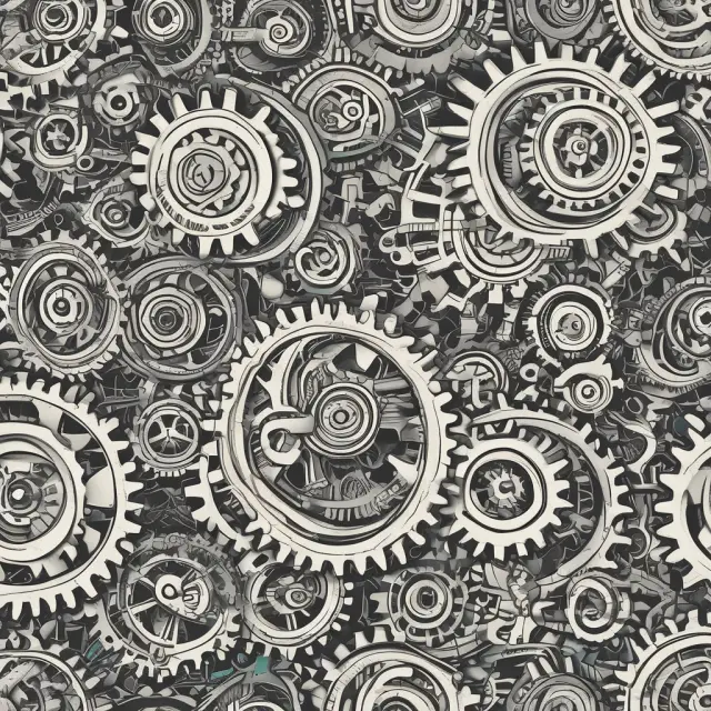 Image of interconnected gears symbolizing organizational systems, ensuring efficient workflow and decision-making processes