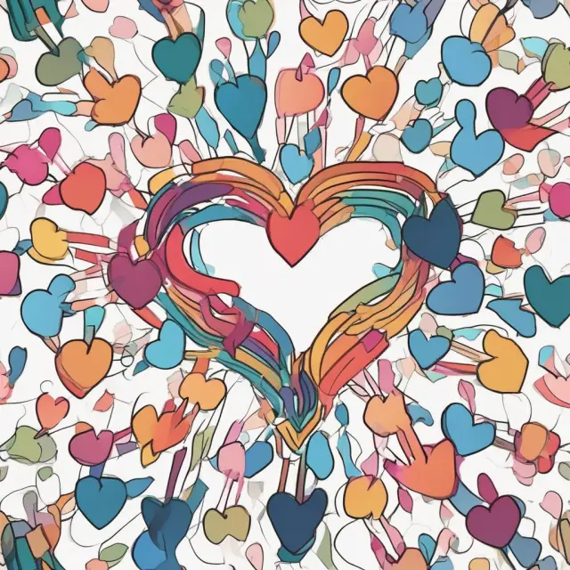 Image of interconnected red and blue hearts symbolizing unity in organizational shared values