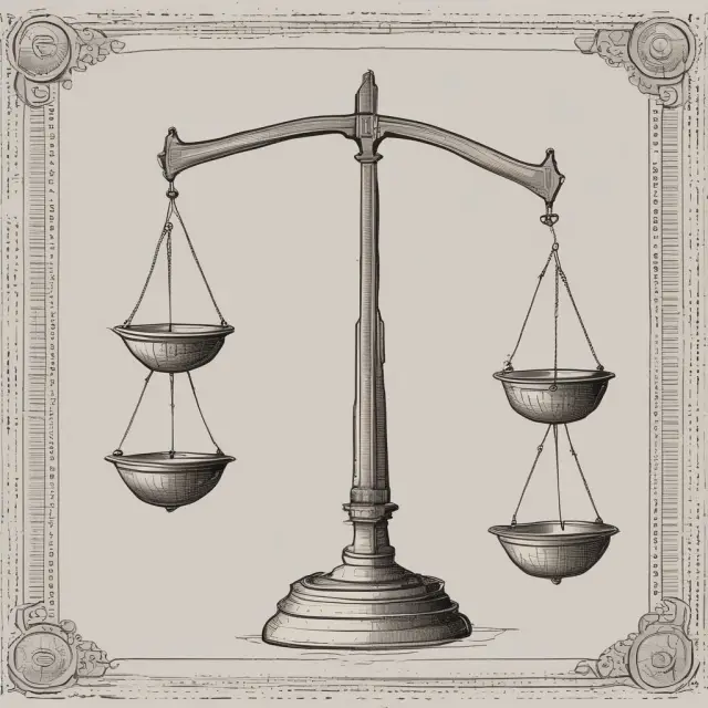 An ancient scale balances data points while calculating median value.