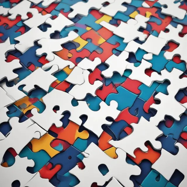 An array of Medicaid puzzle pieces interconnecting, symbolizing its comprehensive coverage and accessibility to a diverse range of people