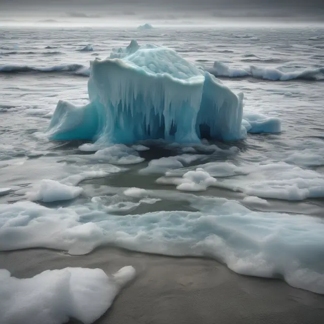 Historical icebergs with markers for 2010 and Great Depression melted into a body of water, symbolizing the impact of market melt ups
