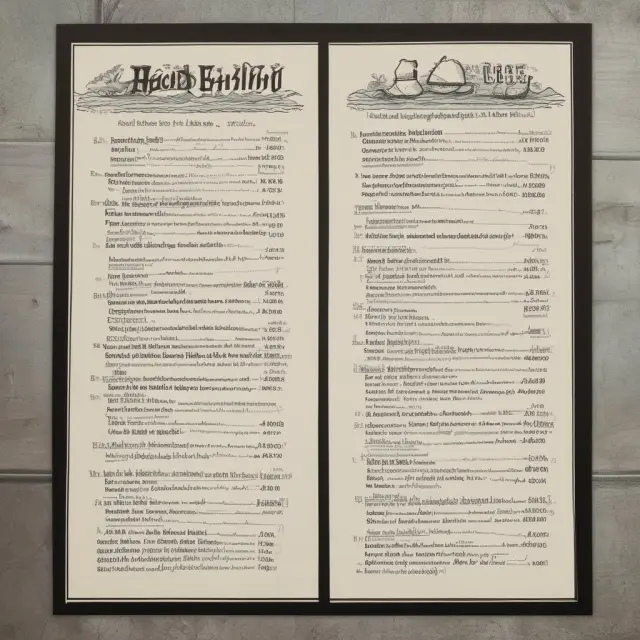 A metaphorical depiction of menu costs influencing pricing in the food industry, represented by a tide shifting prices on a sea of restaurant menus