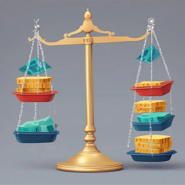 A balanced scale represents the decision-making process for merchants in choosing between fintech companies and banks based on merchant discount rates.
